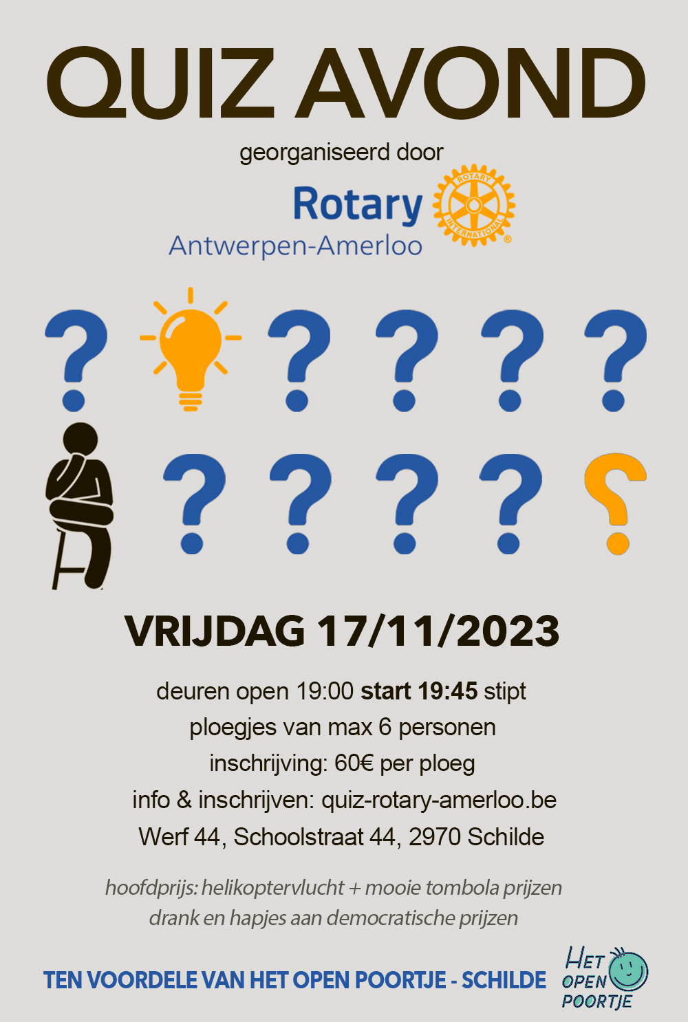 flyer Quiz Rotaryclub Antwerpen-Amerloo